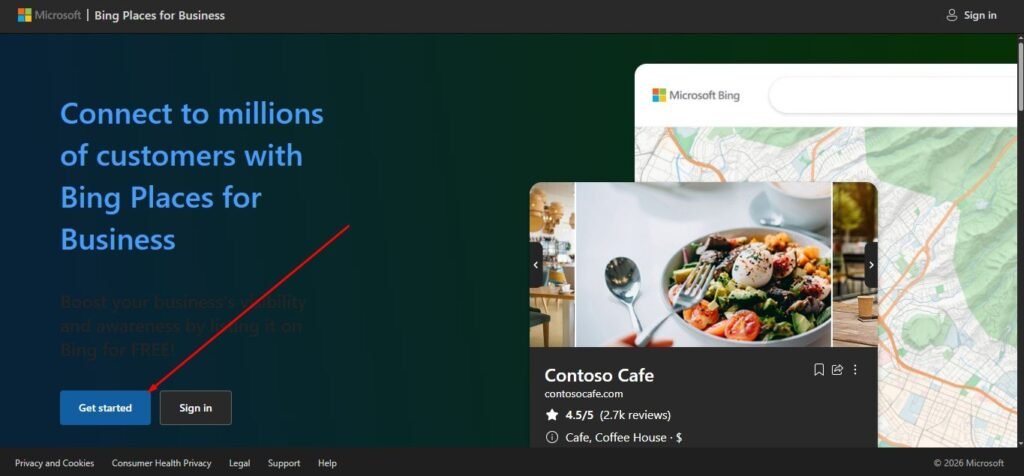 Bing Places add business