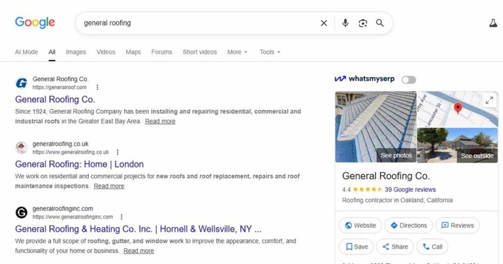 Local seo for roofing companies
