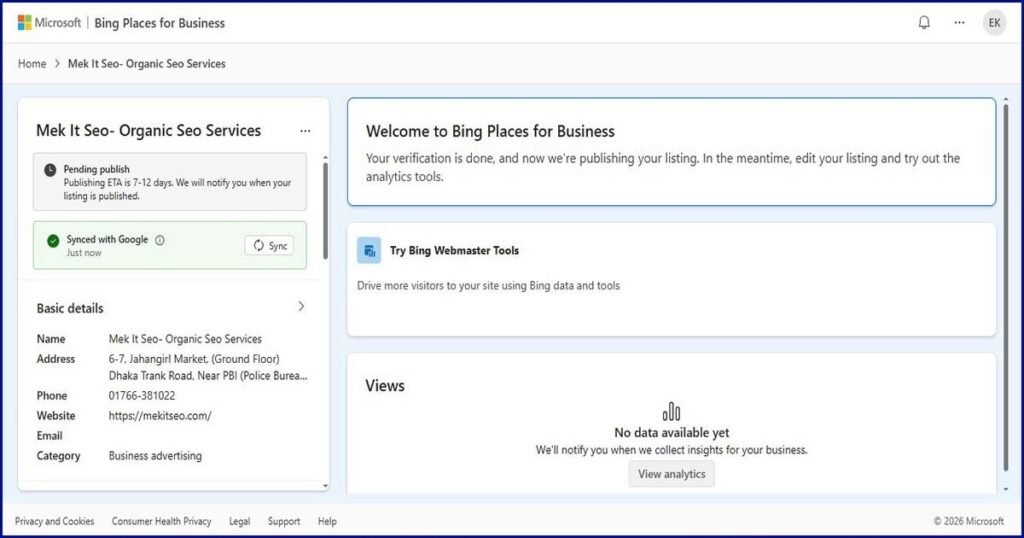 Bing Places add business