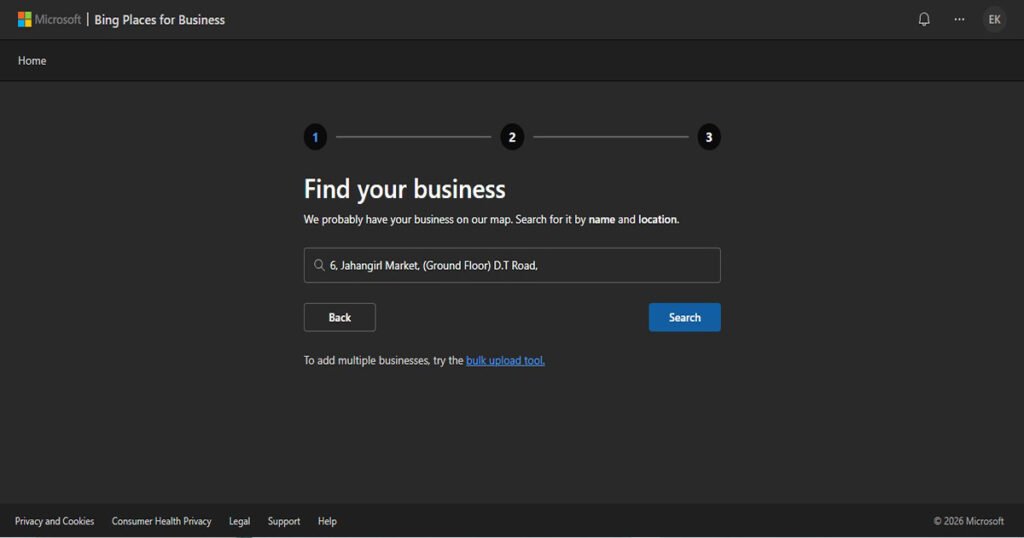 Bing Places add business